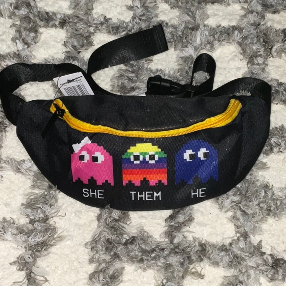 Phuild Project Belt Bag in Black/ Rainbow colors. ****** GENDER FREE*******